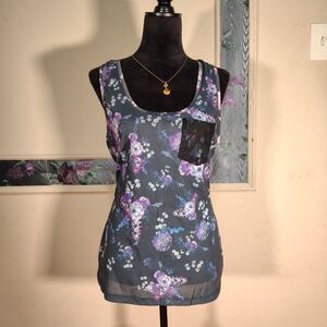 Y2K 2000s Indie Sleaze Gothic Floral & Lace Razorback Alternative Tank Top/T316